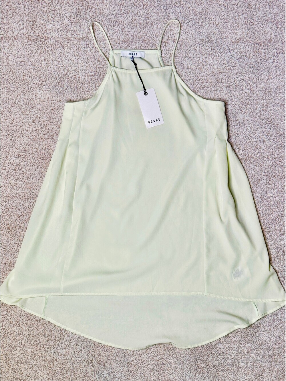 RO&DE Mint Green High Low Cami Top XS NWT Spaghetti Strap Flowy Blouse